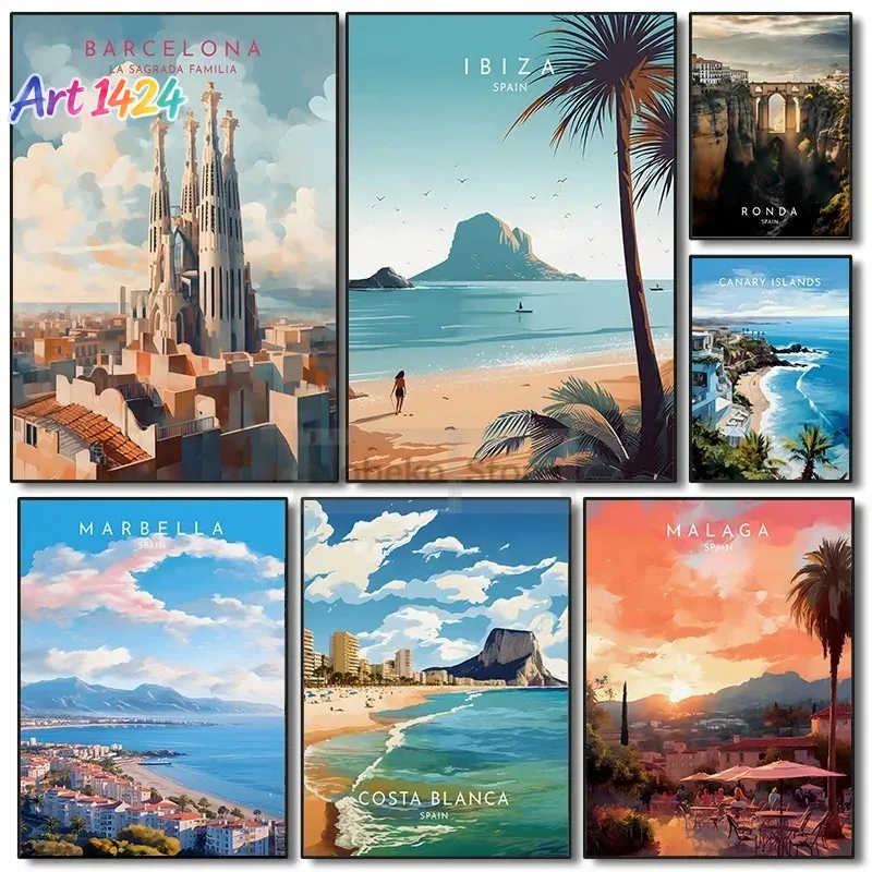 Home Barcelona - Póster de viaje por España: Barcelona,