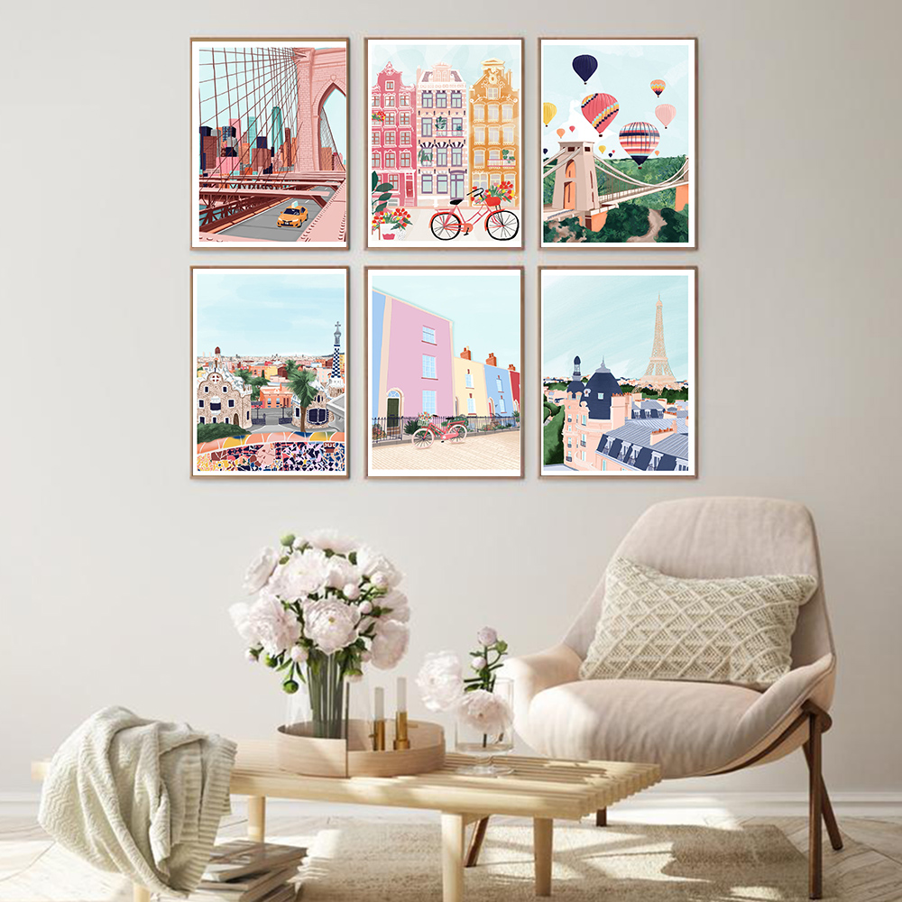 Home Barcelona - Póster nórdico Vintage de ciudades de