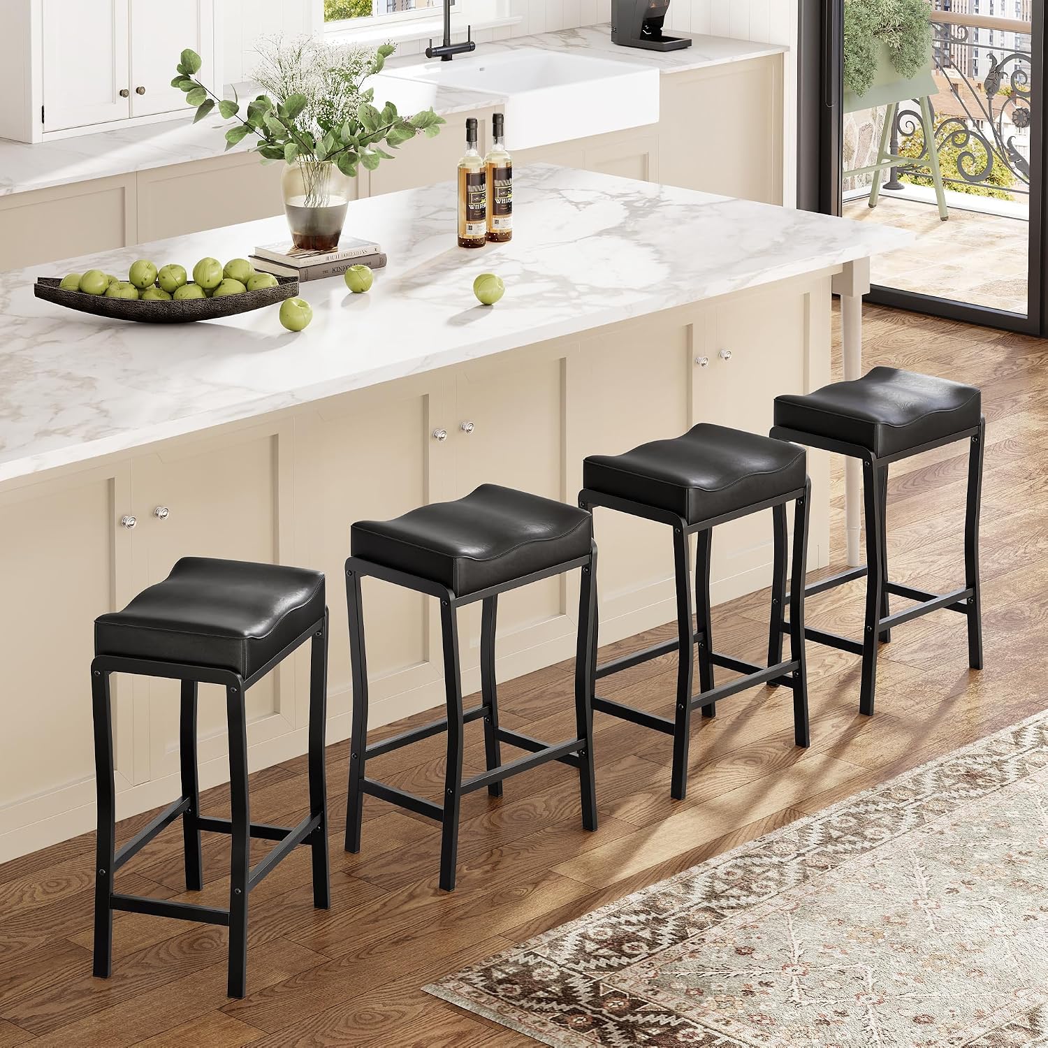 Home Bar Stools - Juego de Taburetes de Barra Altura