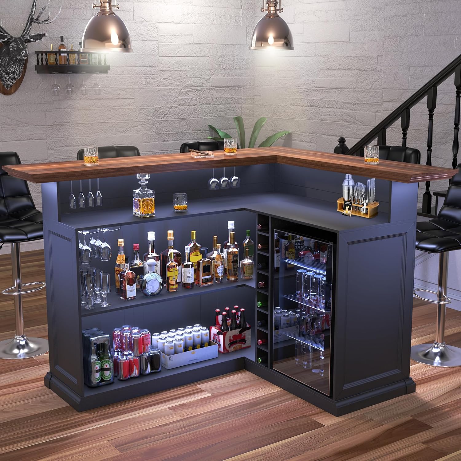 Home Bar And Cabinet - Mueble Bar en Forma de L