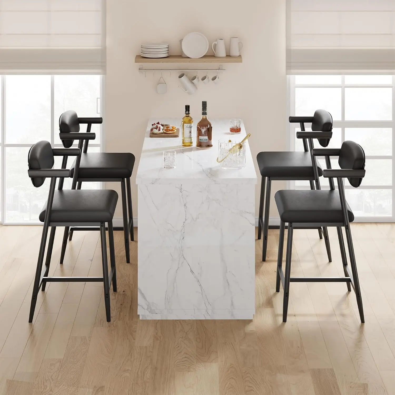 Garvee, juego de 4 taburetes d - Home Bar Stools reseña y precio